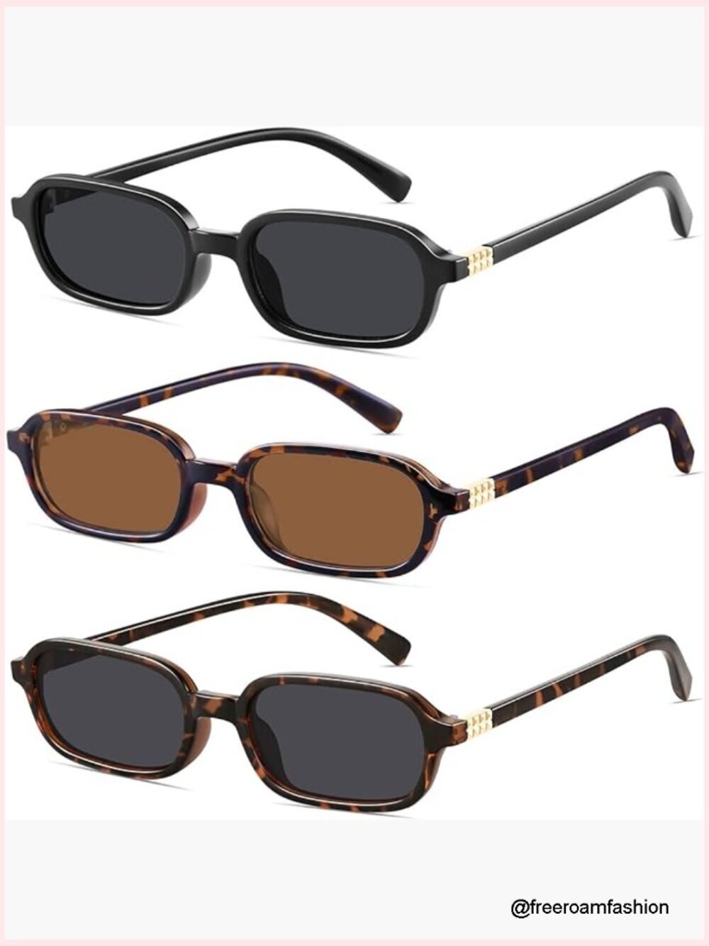 Retro Rectangular Narrow Small 90s Style Sunglasses UV Protection